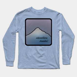 Adventure Awaits Mountain Scene Long Sleeve T-Shirt